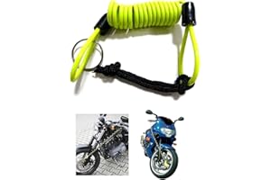 XTRM DISC LOCK REMINDER CABLE MOTORBIKE FOR Motorcycle Scooter Vespa Quad ATV Moped Bike Security Safety Spring Reminder Cable DLR HI VIZ Yellow