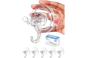 Anteabee Suction Cup Hooks, 5 Pack Wreath Hanger, Transparent Heavy Duty Suction Hooks, Holds up to 5KG, Modern & Simple Design, Reusable & Removable, for Bathroom, Kitchen, Glass, Plastic Surfaces