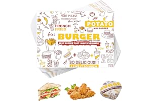 ELEGANCE-GO 100 Blatt Käsepapier,Burger Papier,Wasserfeste Butterbrotpapier,Sandwichpapier,Zeitung Backpapier,Burgerpapier Käsepapier Wachspapier für Feinkost,Sandwiches,Kuchen,Käse,Geschenke (36 x 26 cm)