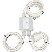 Power Splitter Küchenanschlussbox 2m Küchenanschlussverteiler 3-fach für Kochfeld & Backofen an Herdanschlussdose…