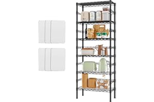 Forthcan 6-Tier Wire Shelving Unit Metal Shelving Units, Heavy Duty Storage Shelves Kitchen Storage Rack Book Rack Plants Stand Shelf, 60X26X161 CM, Black