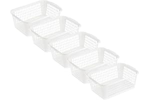 MiraHome Förvaringskorgar, set om 5, 28 x 20 x 11 cm, 4 l, av robust plast, BPA-fri – förvaringslåda för kök och badrum