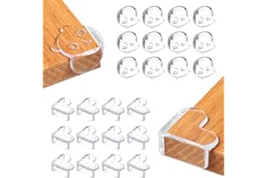 Vinabo 24 PCS Coin de Table Protection Bebe Protection, Upgraded Protège-Coin pour Table de Bébé pour Meuble, Sécurité Enfant pour Bureau, Berceau, Cheminée, avec Adhésif Acrylique Amélioré