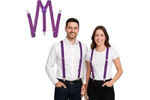 FNA FASHIONS Mens Ladies Unisex Adjustable Slim Braces Trouser Suspenders Clip On Fancy Dress