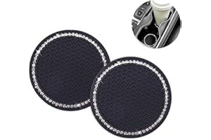 JJiaoLinin sous-Verres D'Insertion de Voiture, 2pièces Porte Gobelet Voiture sous Verres de Voiture Universel Adorables sous-Verres de Voiture Porte-gobelet de Voiture en Caoutchouc Antidérapant Noir