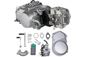 ACROSSPART 125ccm Motor, Einzelzylinder 4 Takt Motor mit Pedalstart und CDI Zündung, 3 Vorwärtsgänge + 1 Rückwärtsgang Für ATV Go-Kart Dirt Bike Motorcycle Pitbike Dirtbik