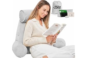 ‎MERIDIA PERSONAL CARE MERIDIA Premium Lesekissen (Set die 3) + Füllung Extra + Pack Kerzen Entspannend. Rückenkissen Bett, Sofa Lesekissen für Bett Rückenlehne Reading Pillow Sitzkissen… (Grau)