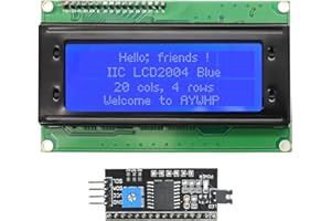 AYWHP Module d'affichage LCD 20 x 4 2004, modules LCD 2004, DC 5 V Module d'affichage LCD avec TWI IIC I2C Serial compatible avec Arduino Raspberry Pi Pico ESP32 ESP8266 (bleu/2004)