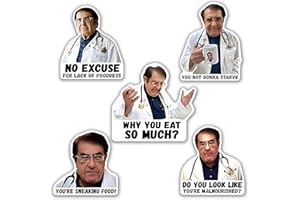 MSYMLYA 5pcs Dr Now Fridge Magnets, Dr. Nowzaradan Fridge Magnet - 10 × 10cm Strong Magnets, Black Text, Motivational Diet Helper - Dr. Nowzaradan diet plan book