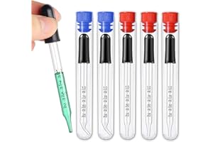 GUAGUA Glass Pipette Glass Dropper Pipette 1ml Calibrated 5Pcs Straight Head and Curved Head