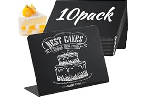 YOOLLY Mini Chalkboard Signs, Small Blackboard Signs with Stand Reserved Menu Board Signs Tables Food Labels for Shop Buffet Bakery Cafe Wedding Birthday Party (10 Pack)