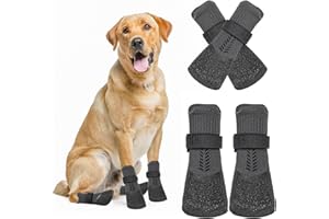COEKI Dog Boots Paw Protector, 4 Pcs Waterproof Boots with Anti-Slip Sole for Small Medium Large Dogs, Breathable Dog Paw Protectors Dog Shoes Dog Walking Boots for Injured Paws