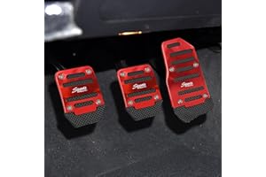 deemars 3pc Copri Pedali Auto Antiscivolo, Pedali Sportivi per il Gas, La Benzina e la Frizione, Accessori per Auto Trasmissione Manuale Copertura Pedale del Freno Universale per Auto (Rosso)