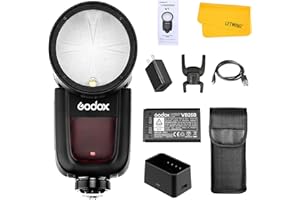 Godox V1F V1-F Flash for Fuji, TTL Flash Speedlight 1/8000 HSS, Li-ion Battery V1 Round Head Flash Strobe Speedlite Compatible for Fujifilm Camera Studio Portrait Wedding