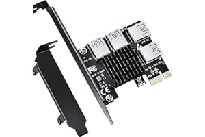 ELUTENG Scheda Adattatore Riser PCIE a 4 Porte PCIe da 1 a 4 Riser Card USB 3.0 PCI Express x1 x4 x8 x16 Scheda Moltiplicatore Adattatore USB 3.0 per Mining Bitcoin Dispositivo