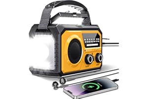 ETDEUH 16000mAh/59200mWh Kurbelradio,Tragbares Notfallradio mit Kurbel,AM/FM Solar Radio mit Handyladefunktion SOS Alarm/Kopfhöreranschluss/Leseleuchte/Kompass für Camping Outdoor Notfall