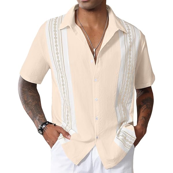Heren Vintage Bowling Shirts 1950 Casual Korte Mouw Button Up Contrast Shirt Zomer Kleurblok Cubaanse Shirts, Lichtblauw en blauw, 4XL Heren Vintage Bowling Shirts 1950 Casual Korte Mouw Button Up Contrast Shirt Zomer Kleurblok Cubaanse Shirts, Lichtblauw en blauw, 4XL