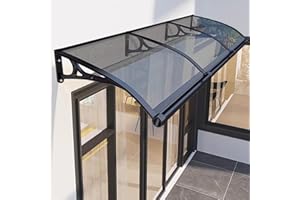 ZAZRLW Window Awning Door Canopy, Door Awnings Exterior, Awning for Door Window Exterior, Front Door Canopy with Aluminum Bracket for UV, Rain and Snow Protection-Gray-100x200cm/39"x79"