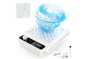 GEYUEYA HOME Nail Dust Collector with Brush & 30 Filter Papers,10 Levels Adjustable Speed Nail Dust Extractor,6000 RPM brushless turbo motor Nail Fan Extractor for Nail Studios,Nail Salons,Personal Use