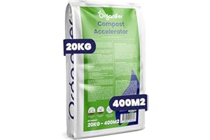 Accélérateur De Compost - 20 Kg Pour 100-400 M2 / 20 M3 - Pour déchets de jardin et de cuisine - Riche en humus, compost inodore et améliore la vie du sol - Formule guano biologique - Organifer