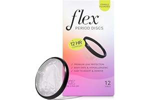 Flex - Dischi mestruali usa e getta, tampone alternativo a coppetta, confezione da 12, colore nero