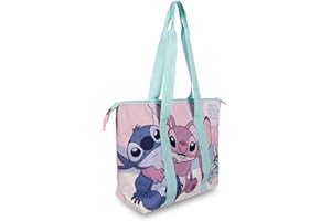 CARTELYN Bolso Stitch Niña – Bolsa Grande para Playa, Piscina o Viaje – Ligera con Cremallera – Accesorio de Verano para Niñas y Mujeres