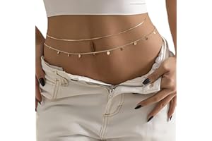 Atentuyi Quaste Pailletten Geschichteten Bauch Taille Kette Gold Set Sexy Bikini Strand Geschirr Zierlich Körper Kette Böhmischen Schmuck Für Frauen Und Mädchen 2 Stück