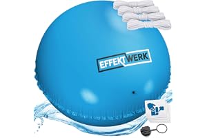 EffektWerk - Pool Pillow for Winter - 4m Giant Inflatable Air Balloon/Ice Equaliser for Above Ground Pool with 5m Rope, Patch
