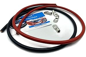 eXODA Cavo della Batteria 25mm2 4X capocorda M8 Ogni 1m di Cavo Rosso e Nero