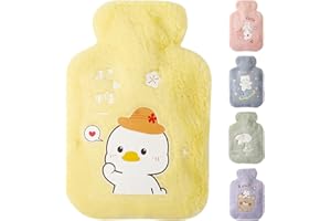 JOKILY Termofor z poszewką 500 ml, dla dzieci, termofor do dłoni i stóp, utrzymuje ciepło, zdejmowany i nadający się do prania termofor – szybkie łagodzenie bólu i komfort