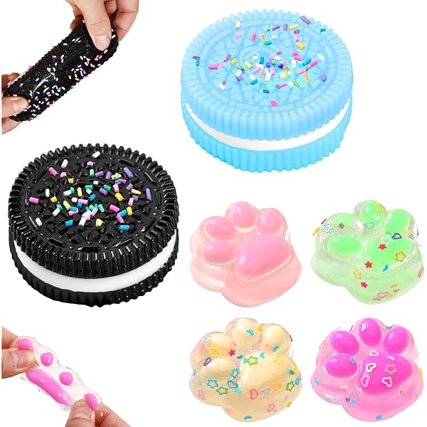 2 Jouets Anti-stress En Forme De Biscuits - Caoutchouc TPR Doux, Décompression Rapide, Cadeau Fun