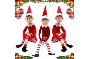Ambolio Elves Behaving Badly 3PCS 45CM Lutin Farceur de Noel Fille et Garçon Elfes en Peluche Elvs Lutins Farceur Yeux Bleus Lutin de Noël Elfe de Noël Farceur pour Enfants et Adultes