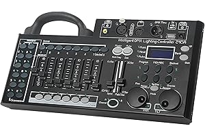 METYONLASER DMX Lighting Console, 240 canales dmx 512 driver para luces dj, equipado con función de respaldo de datos USB Negro