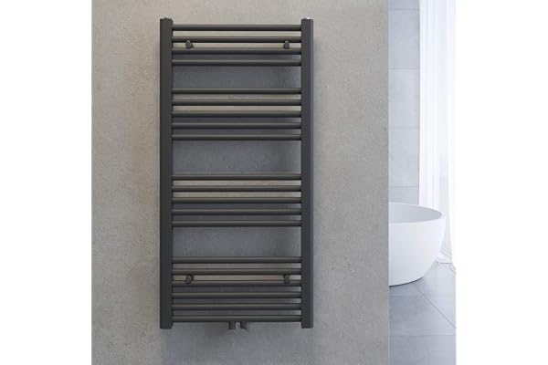 SONNI handdukstork radiator badrum mittanslutning handduksvärmare badrumsradiator antracit rak 50 x 100 cm