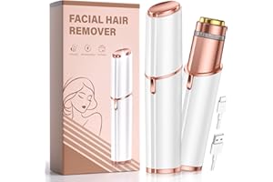 BISSUUY Facial Hair Remover for Women Face: Rechargeable Electric Painless Facial Hair Removal Device for Upper Lips, Chin,Peach Fuzz (White)