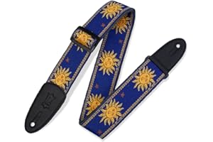Levy's Polyester/Vinyl Guitar Strap - Jacquard Sun - Blue