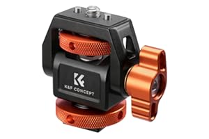 K&F Concept Camera Monitor Mount with Cold Shoe, 360° Swivel and 180° Tilt Camera Mount with Thumbscrew 1/4" Screw, ARRI Anti-Twist Design, Cold Shoe Mount for 5" & 7" Field Monitor DSLR Action Camera