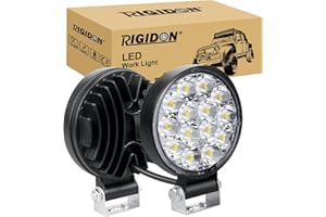 RIGIDON 2 Pcs Mini Faro da Lavoro Led, 3.2 Pollici 42W Spot Luci di Lavoro a Led, Fari di Profondità, Tripla Fila Barra Led Fuoristrada Per Auto Trattore Escavatore Camion SUV ATV 4x4,12V 24V 6000K
