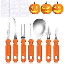 Foonary Halloween Kürbis Schnitzset - 30-teilig Mit Edelstahl Werkzeugen & Schablonen