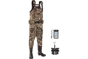 TIDEWE Chest Waders, Hunting Waders for Men Realtree MAX5 Camo with 600G Insulation, Waterproof Cleated Neoprene Bootfoot Wader, Insulated Hunting & Fishing Waders