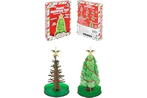 Henbrandt 1 x Magic Growing Crystal Christmas Tree Set Grow Your Own Crystals Science Kit Stocking Filler Christmas Eve Box Party Favours Loot Bag Fillers Lucky Dip for Boys and Girls