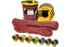 EdcX 3 mm Nylon Paracord 425 (15, 30, 50 and 100m) – 3 mm Type II, 100% Nylon Rope, 3 Strand Rope, 3 mm Nylon Rope in Many Colors (Red, 15 m)