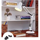 Minihome Esnek Ayarlanabilir 360 Derece D&ouml;nebilen Kıska&ccedil;lı Akrobat Masa Lambası (Beyaz)
