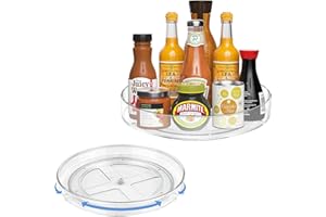 CHANGSHENGDA 2 Pack Drehteller Kühlschrank Organizer – Lazy Susan Drehscheibe Kühlschrank Rund Organizer Drehteller, Speisekammer, Kühlschrank und Make-up-Organizer (27cm+23cm)
