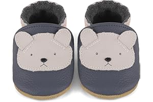 LACOFIA Zapatos de Cuero Suave para Bebé Zapatos Primeros Pasos Calzado Bebé Niño Pantuflas con Suela Blanda Antideslizante