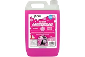 FLOW TM SIMPLY AMAZING PRODUCTS Flow Pink Ready To Use Screenwash | All Seasons Formula | Effective down to -5°C | Streak Free Finish (5 Litre)