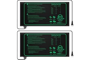 SUWITU Heizmatte Pflanzen, Wärmematte für Sämling Germination und Haustier, 21W Reptil Dragon Temperatur Heizkissen Amphibien Pet Mat Wärmer Bett Matte Sicher und Haltbar, 25 * 52cm(2 Stück)