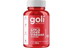 ‎GOLI NUTRITION Goli Nutrition, Apple Cider Vinegar Gummies (Apfelessig-Gummies), 500mg, 120 vegane Gummies, ohne Gelatine, Laborgeprüft, Glutenfrei, Vegetarisch, Sojafrei, Gentechnikfrei