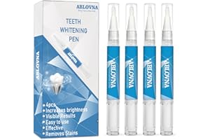 ABLOVNA Teeth Whitening Pen 4 Pack, Brighten Your Smile in Just 1 Week with Tooth Whitening Pens – Fast, Gentle, Enamel Safe Whitening Gel for White Teeth in Mess Free Applicator Pens