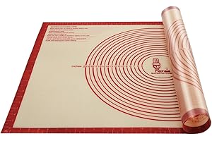 FOLKSY SUPER KITCHEN SUPER KITCHEN Super Grande Tappetino da Forno in Silicone Antiaderente, Tappetino da Pasticceria Antiscivolo 91,4 × 61cm, Tappetino da Banco, Riutilizzabile Stuoia di Pasta Fondente Torta